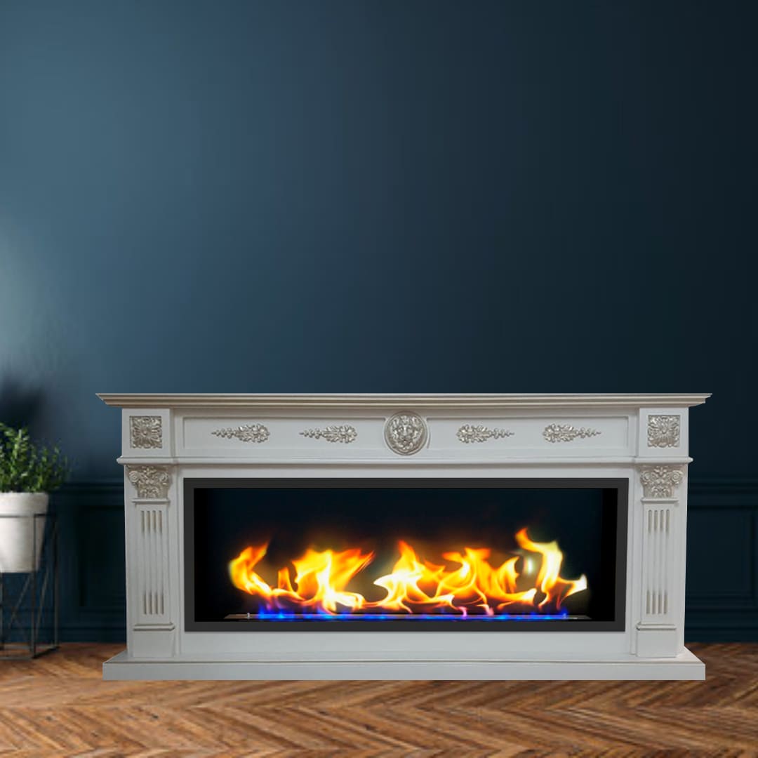 Биокамин в линейном портале "Русский огонь" Колизей с декоративным стеклом (стемалитом) по цене 110 650 руб.