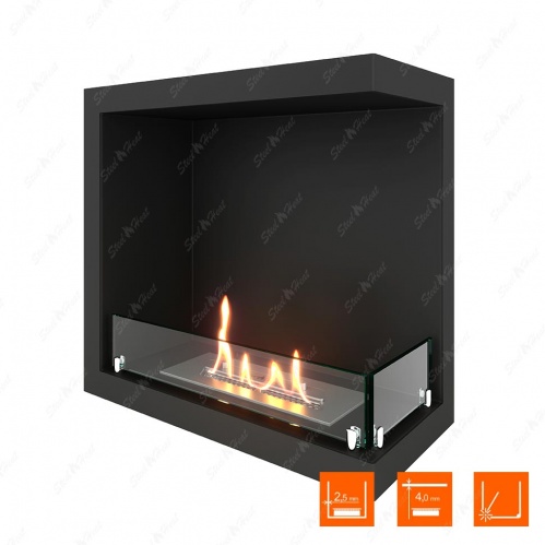 Биокамин угловой SteelHeat Leader 500 правый стекло + стемалит