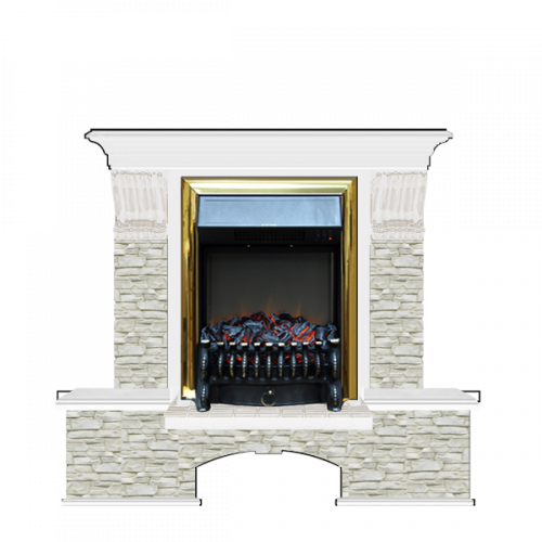 Бостон К Грот однотонный (белый)+Fobos Brass