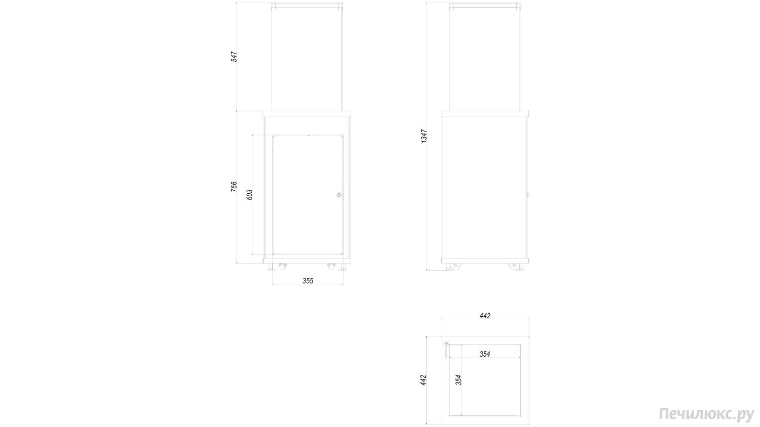 Газовый нагреватель Kratki PATIO Mini/G31/37Mbar/CZ, черное стекло, с пультом ДУ