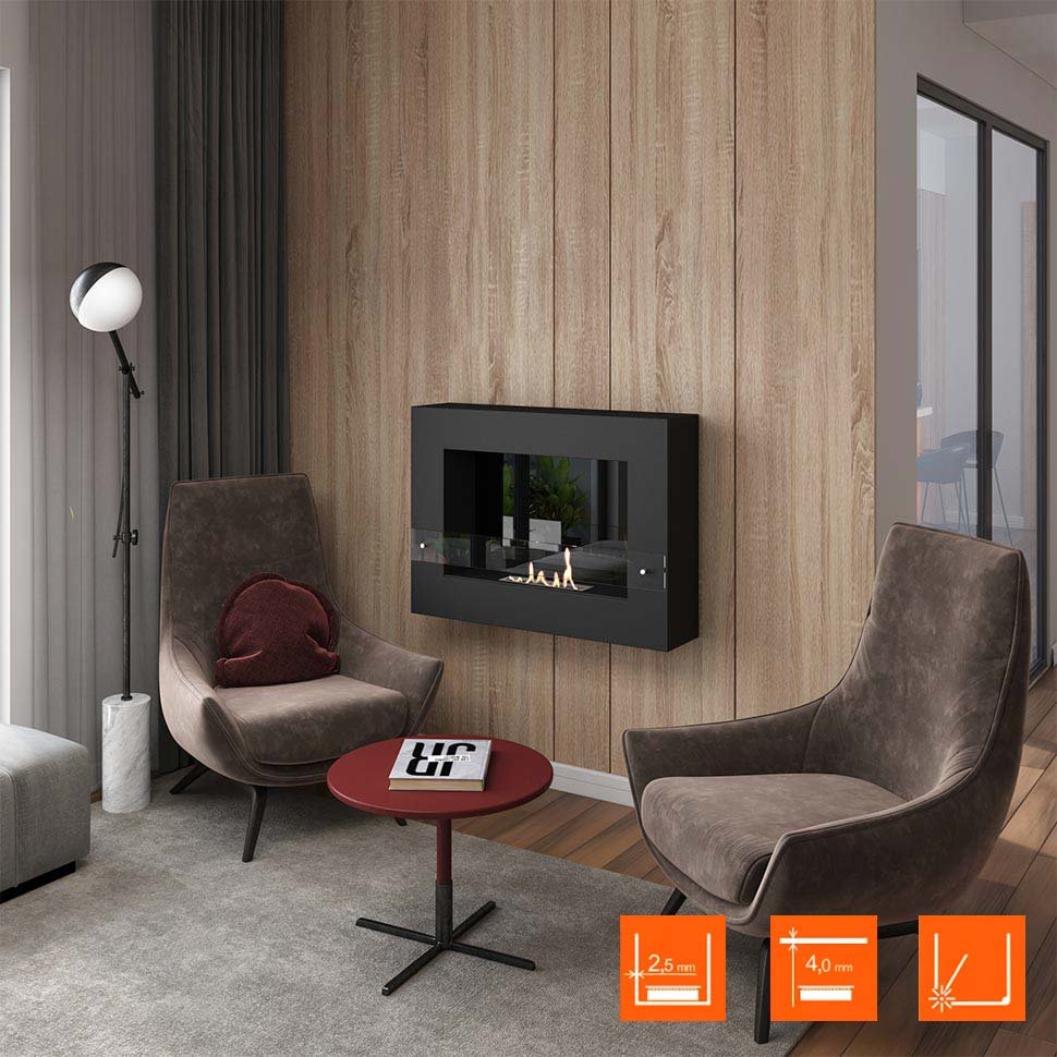 Биокамин SteelHeat WALL GRAND 900 LITE черный, стемалит по цене 30 765 руб.