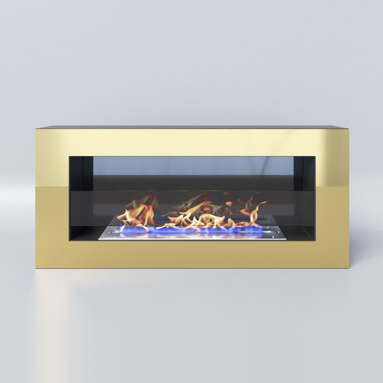 Биокамин "Русский огонь" Барокко 900N настенный с декоративным стеклом (стемалитом) по цене 44 650 руб.