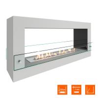 Биокамин SteelHeat WALL FRAME ONE 1000 белый, стекло, стемалит