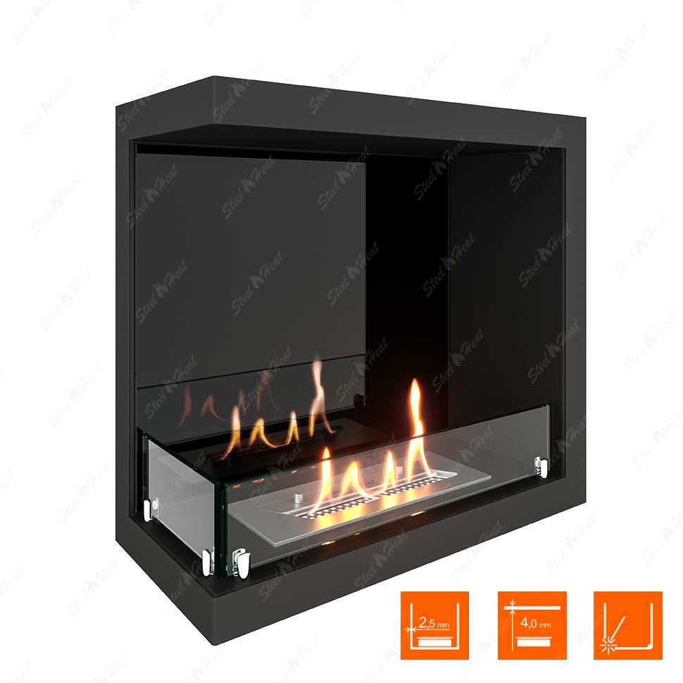 Биокамин угловой SteelHeat Leader 500 левый стекло + стемалит по цене 28 389 руб.