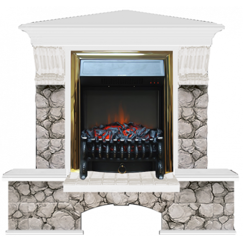 Бостон К Карелия угловой (белый)+Fobos Brass