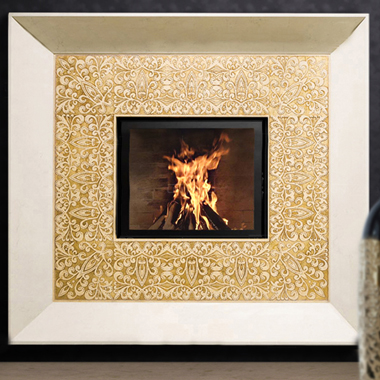 Биокамин Bioteplo Сахара из мрамора с узором