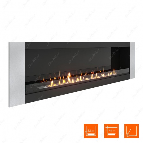 Биокамин SteelHeat LONG-V 1800 стекло + стемалит