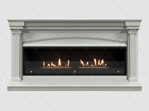 Каминный портал МДФ "Николь 1940" с биокамином Lux Fire "Фаер Бокс Вега-2" (белый)