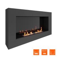 Биокамин SteelHeat WALL GRAND 1200 LITE черный, стемалит