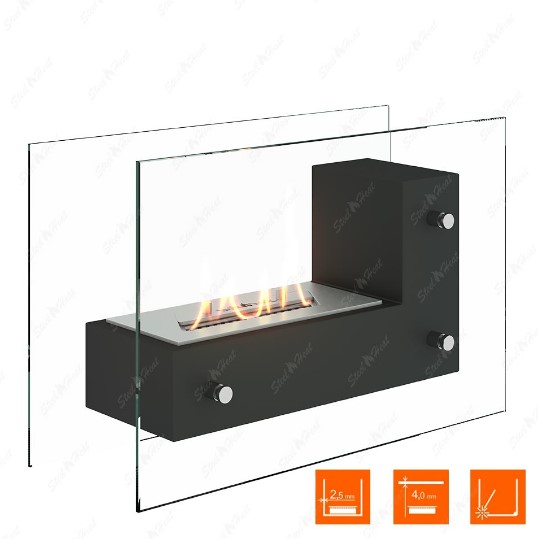 Биокамин напольный SteelHeat TETRISE 500 черный по цене 16 200 руб.