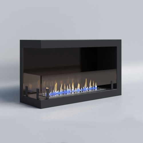 Биокамин "Русский огонь" Честер 700 угловой левый с защитным стеклом