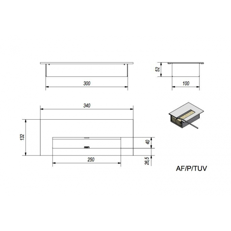 Биокамин DELTA 2 TUV HORIZONTAL(400*900) по цене €300