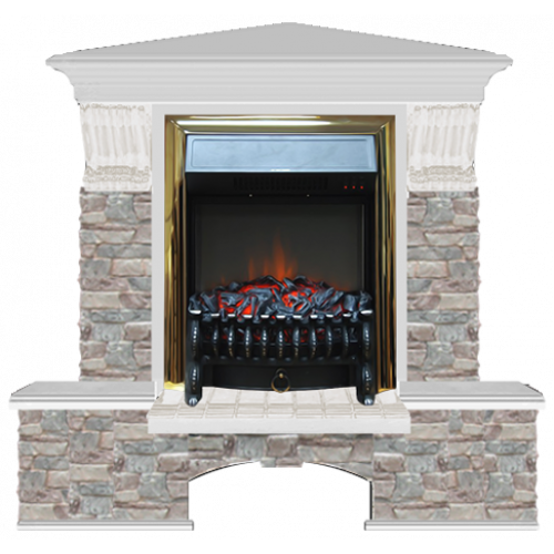 Бостон К Грот цветной угловой (беленый дуб)+Fobos Brass