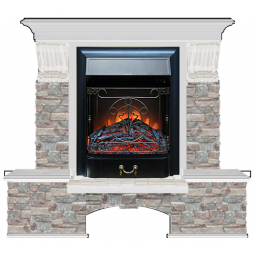 Бостон К Грот цветной (беленый дуб)+Majestic Black