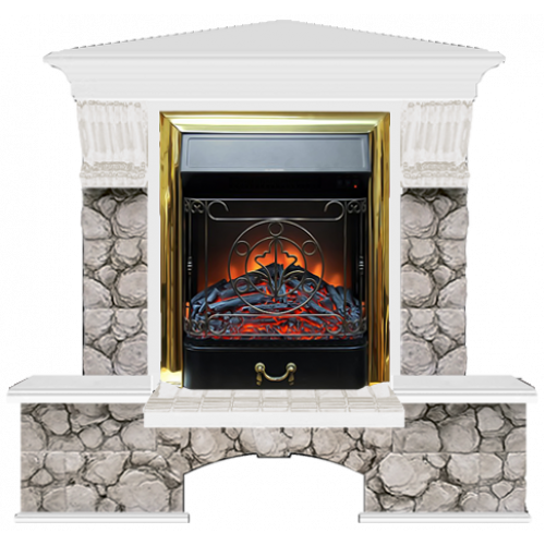 Бостон К Карелия угловой (белый)+Majestic Brass