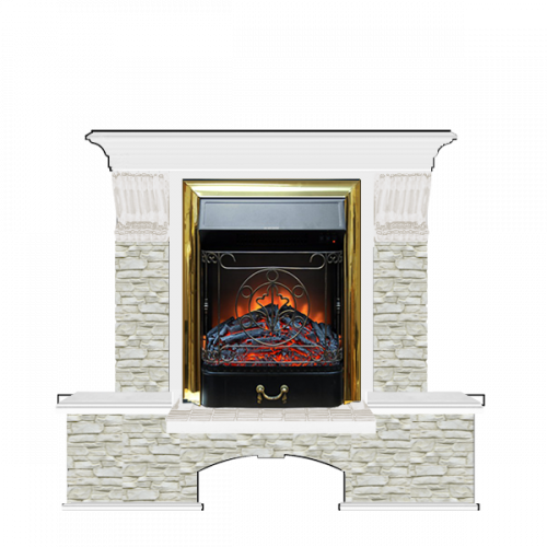 Бостон К Грот однотонный (белый)+Majestic Brass