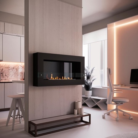 Биокамин SteelHeat WALL GRAND 1200 черный, стемалит по цене 56 070 руб.