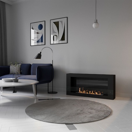 Биокамин SteelHeat WALL  LONG 1200 черный, стекло, стемалит по цене 59 640 руб.