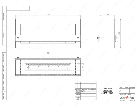 Биокамин напольный SteelHeat FRAME 1000 по цене 39 990 руб.