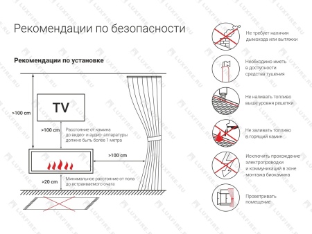 Настенный биокамин Lux Fire "Иллюзион 800 Н" S (черный) по цене 65 890 руб.