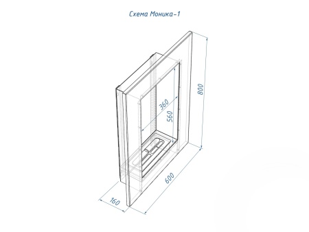 Настенный биокамин Lux Fire "Моника 2 Н" XS по цене 69 390 руб.