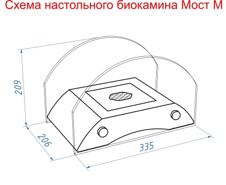 Настольный биокамин Lux Fire "Пушкинский мост" М (серебро) по цене 19 602 руб.