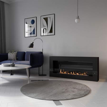 Биокамин SteelHeat WALL GRAND 1500 черный, стекло, стемалит по цене 80 010 руб.