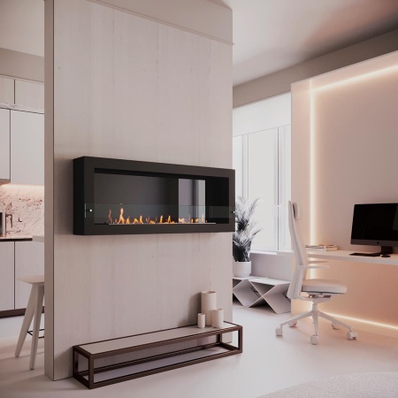 Биокамин SteelHeat WALL ONE 1400 черный, стекло, стемалит по цене 76 650 руб.