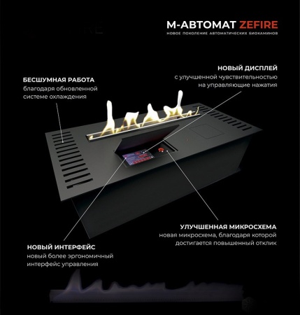 Автоматический биокамин ZeFire M 700 шлифованный по цене 219 000 руб.