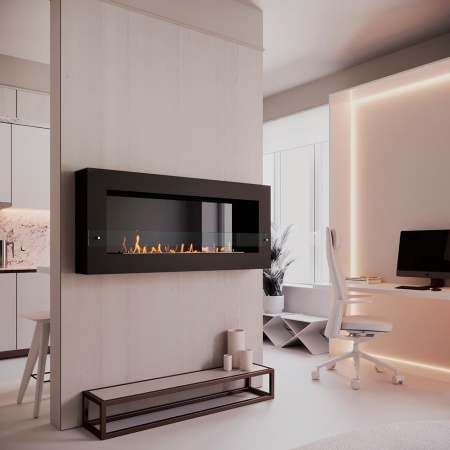 Биокамин SteelHeat WALL GRAND 1500 черный, стемалит по цене 73 920 руб.